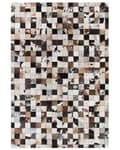 Miniatyrbillede 4 af 6: Tæppe Brun Beige Læder 140 x 200 cm Moderne Patchwork Håndlavet