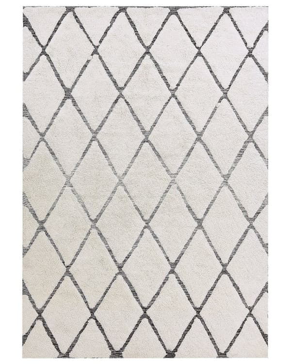 Matta Beige Bomull Handvävd Trasig 160 x 230 cm Modern