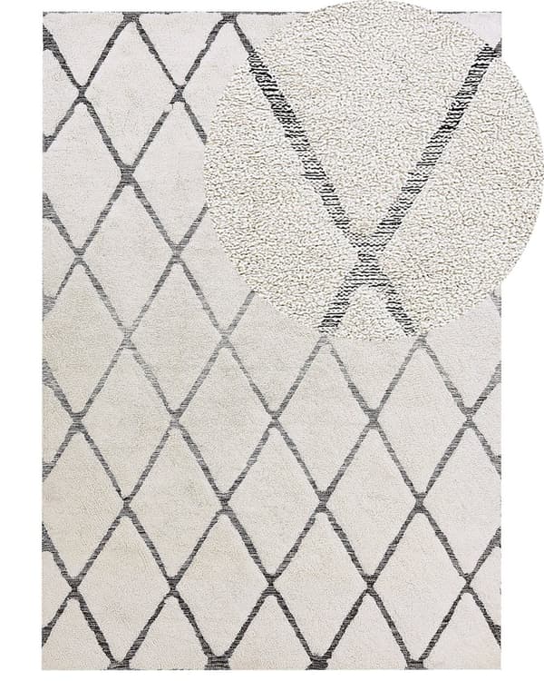 Matta Beige Bomull Handvävd Trasig 160 x 230 cm Modern