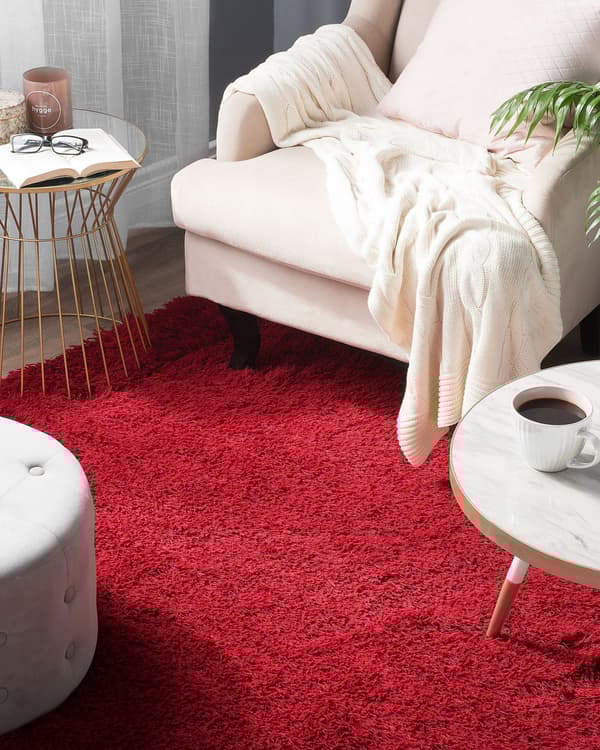 Trasmatta Röd Polyester Rektangulär 200 x 300 cm