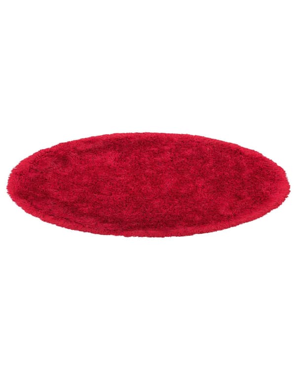 Trasmatta Röd Polyester Rund 140 cm