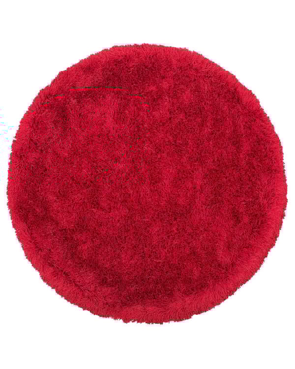 Trasmatta Röd Polyester Rund 140 cm
