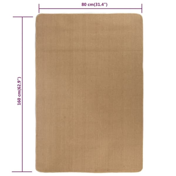 vidaXL Jutematta med latexundersida 80x160 cm naturlig