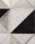 Miniatyrbillede 5 af 6: Tæppe Grå og Sort Nuance Okselæder med Filt 140 cm Moderne Geometrisk Rundt Patchwork Håndvævet Mønster til Stue- og Værelses Dekorationer