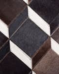 Miniatyrbillede 5 af 6: Tæppe Brunt Læder 140 cm Moderne Patchwork Koskind 3D-mønster Håndlavet rundt tæppe