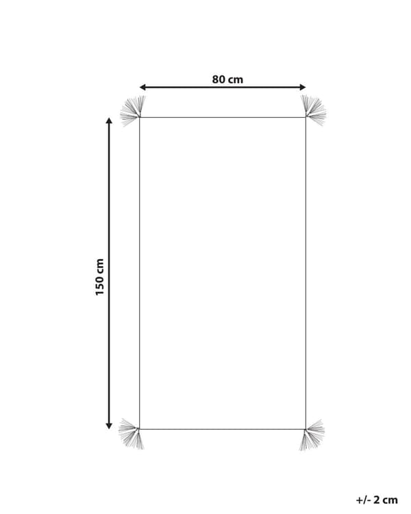 Tæppe Hvidt og flerfarvet Bomuld 80 x 150 cm blød Rektangulært med kvaster Tuftet geometrisk mønster minimalistisk design