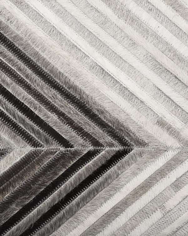 Grå Læder Tæppe 160 x 230 cm Zigzag Sildeben Patchwork håndvævet til Stue Soveværelse Moderne Stil