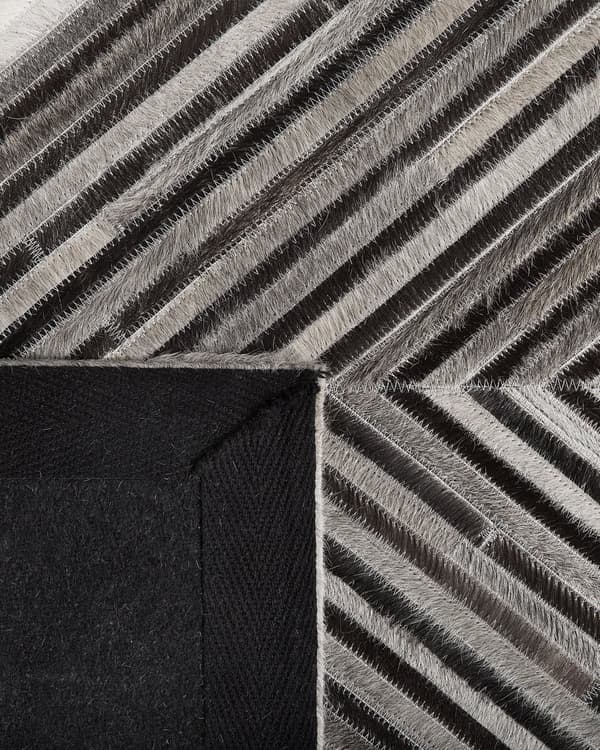 Grå Læder Tæppe 160 x 230 cm Zigzag Sildeben Patchwork håndvævet til Stue Soveværelse Moderne Stil