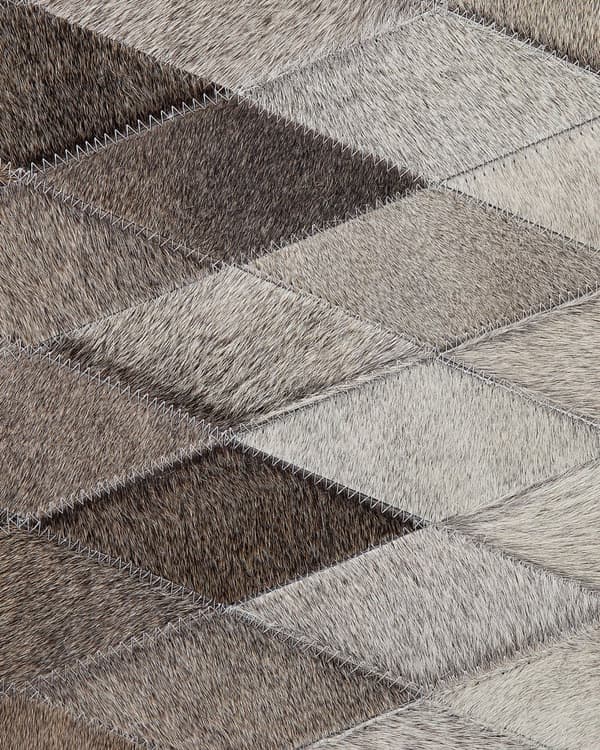 Tæppe Grå Beige og Sort Læder med Filt 160 x 230 cm Overgangseffekt Patchwork Håndlavet Rektangulær Gulvtæppe Moderne Stil