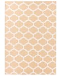 Miniatyrbillede 4 af 8: Gulvtæppe Hvid og Beige Polyester 160 x 230 cm Rektangulær Håndvævet Marokkansk Espalier Firkløver Indendørs Udendørs Oriental Indretning