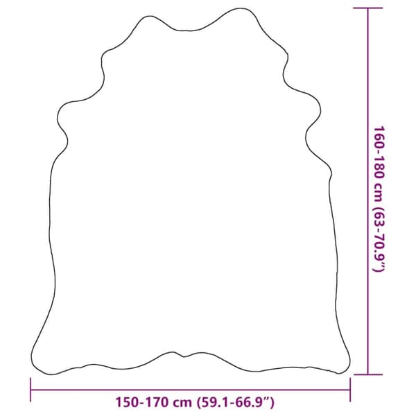 vidaXL Ekte kuskinnteppe svart 150x170 cm