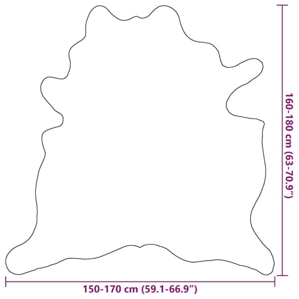 vidaXL Matta äkta kohud svart och vit 150x170 cm