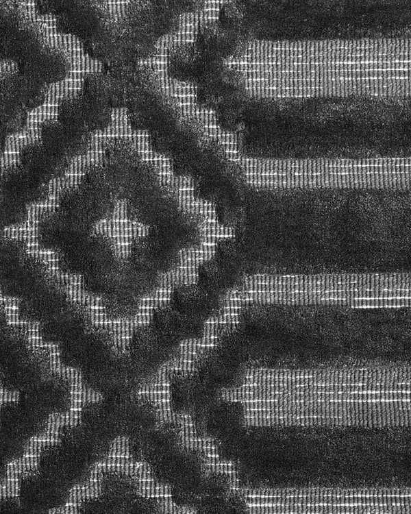 Matta Mörkgrå Viskos Bomull 140 x 200 cm Geometriskt Mönster Modern Design Handvävd Sovrum Vardagsrum