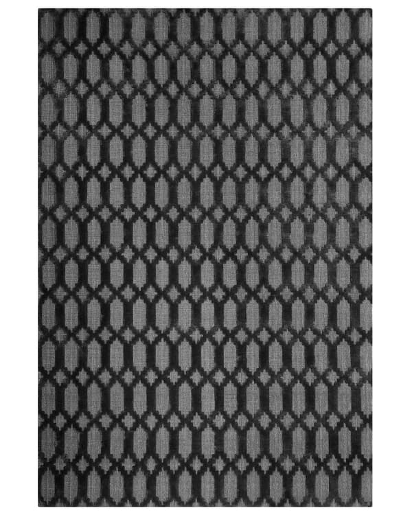 Matta Grå Viskos 140 x 200 cm Geometriskt Mönster Handvävd Plattväv