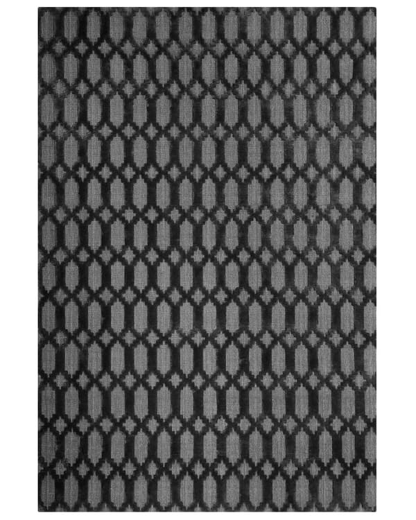 Matta Grå Viskos 160 x 230 cm Geometriskt Mönster Handvävd Plattväv