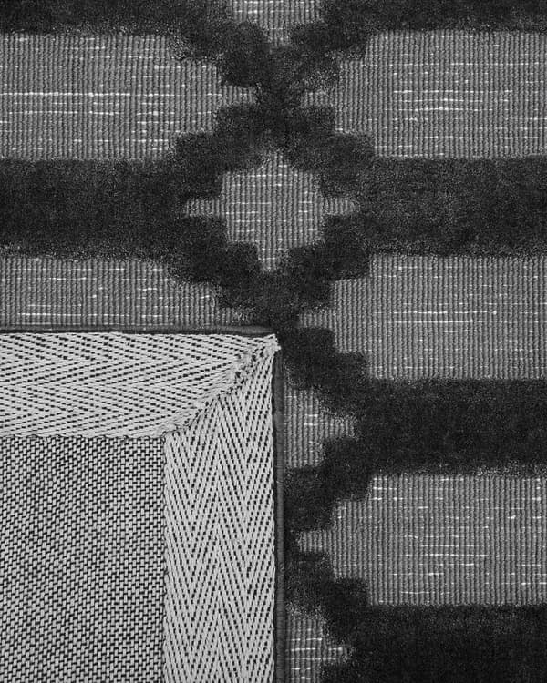 Matta Grå Viskos 160 x 230 cm Geometriskt Mönster Handvävd Plattväv