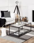 Miniatyrbillede 2 af 5: Gulvtæppe Grå Hvid Uld Polyester Filt 160 x 220 cm Rektangulær Jacquardvævet Stribet Mønster Soveværelse Entré Boho Retro Indretning Tilbehør