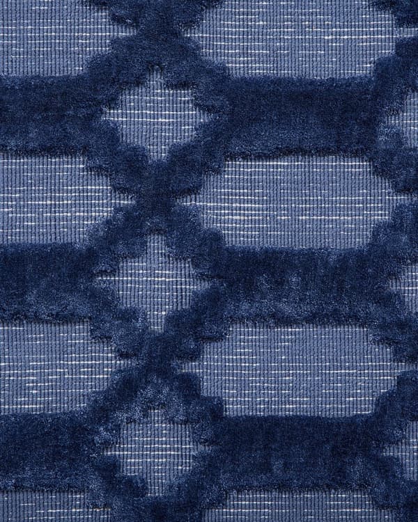 Blå Viskosetæppe 160 x 230 cm Geometrisk Mønster Håndvævet til Stue Soveværelse Moderne Stil