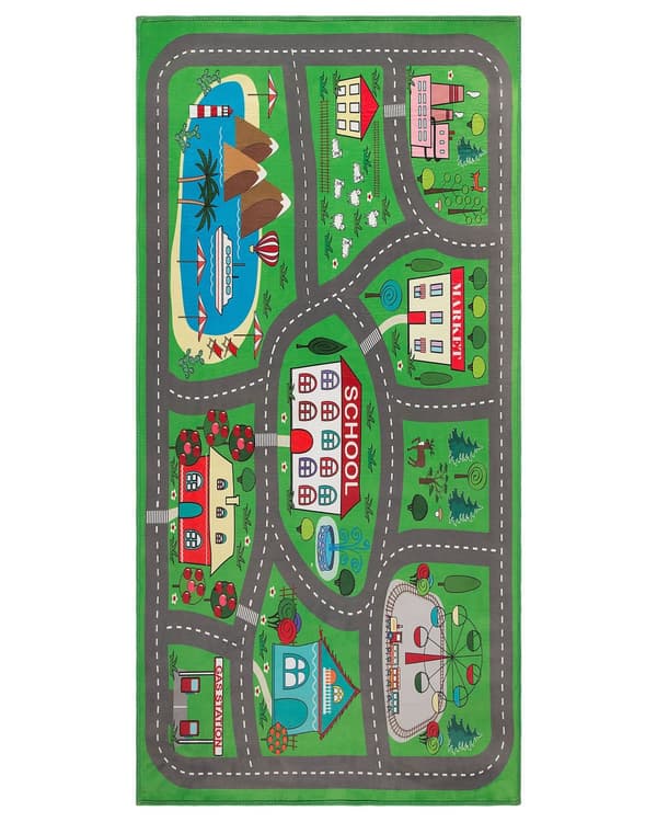 Farverigt børnetæppe 80 x 150 cm vejby til leg