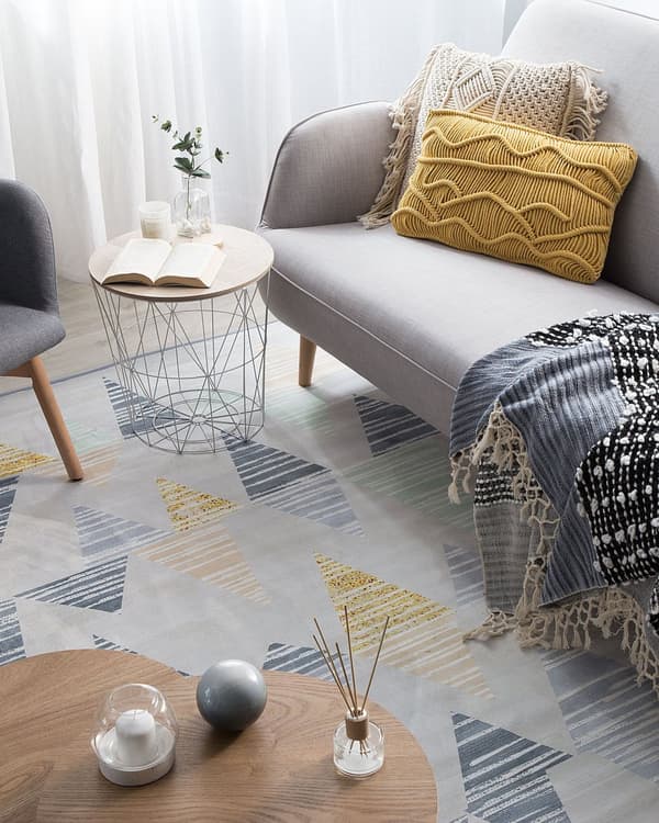 Matta Flerfärgad Polyestertyg Geometriskt Slitet Mönster Rektangulär 160 x 230 cm
