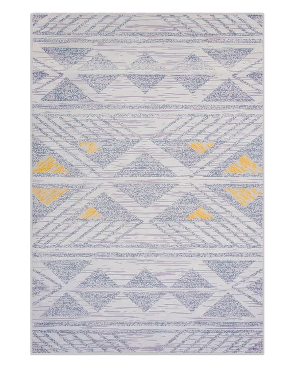 Matta Grå med Gul Polyester 140 x 200 cm Geometriskt Mönster