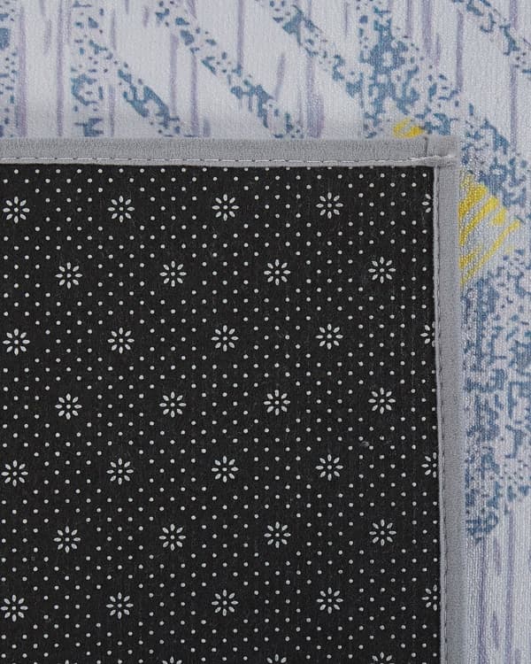 Matta Grå med Gul Polyester 80 x 150 cm Geometriskt Mönster