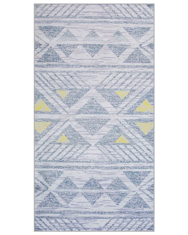 Matta Grå med Gul Polyester 80 x 150 cm Geometriskt Mönster