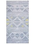 Miniatyrbild 1 av 5: Matta Grå med Gul Polyester 80 x 150 cm Geometriskt Mönster