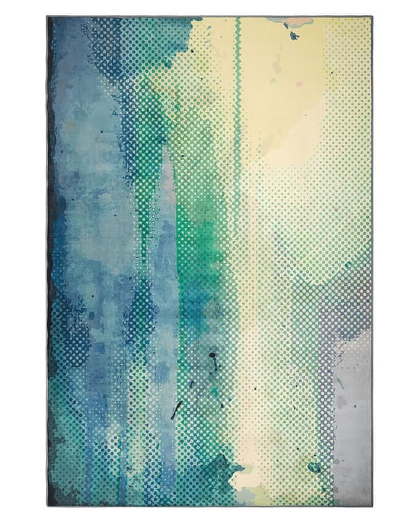 Matta Flerfärgat tyg 140 x 200 cm Abstrakt Vattenfärg Modern
