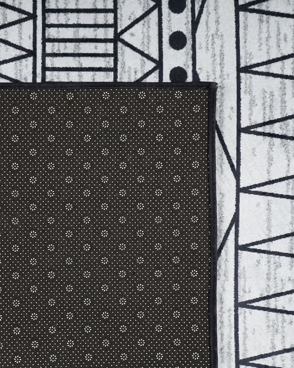 Matta Svart och Grå Polyester 140 x 200 cm Geometriskt Mönster