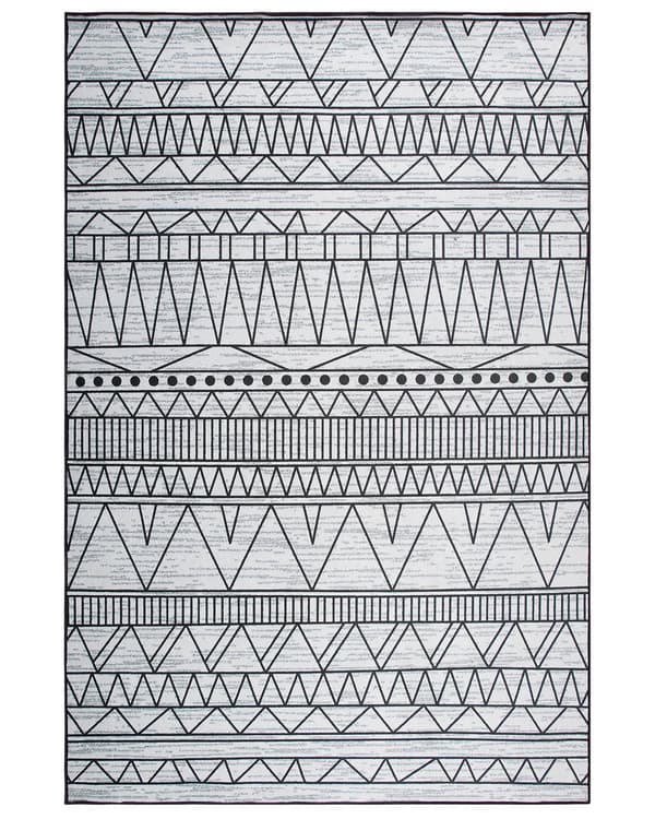 Matta Svart och Grå Polyester 140 x 200 cm Geometriskt Mönster