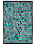Miniatyrbild 4 av 6: Matta Turkos och Grå Läder Rutig 160 x 230 cm Modern Eklektisk