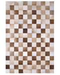 Miniatyrbild 5 av 7: Matta Brun och Beige Läder Rutig 140 x 200 cm Rustik Lantlig