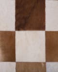 Miniatyrbild 7 av 7: Matta Brun och Beige Läder Rutig 140 x 200 cm Rustik Lantlig