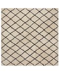 Miniatyrbild 1 av 6: Trasmatta Beige med Svart 200 x 200 cm Geometriskt Mönster Modern