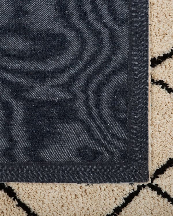 Trasmatta Beige med Svart 200 x 300 cm Geometriskt Mönster Modern