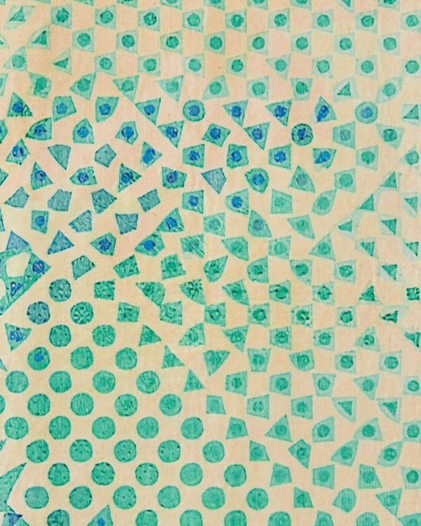 Tæppe blågrønt gult 160 x 230 cm abstrakt akvarelmønster