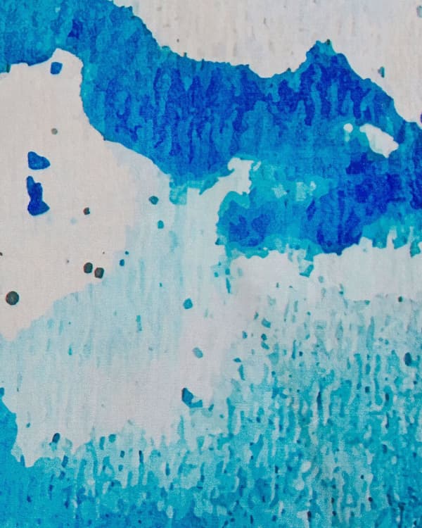 Gulvtæppe Blå Polyester Flerfarvet 140 x 200 cm Abstrakt Mønster af Spildt Akvarel Maling Pletter Mønster til Børneværelse Nem Vaske Rense