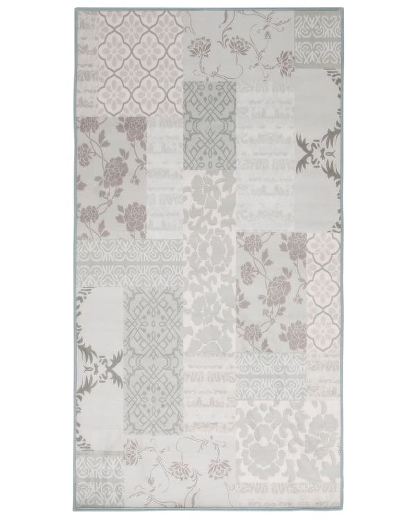 Flerfarvet tæppe 80x150 cm blomstermønster vintage romantisk moderne stil