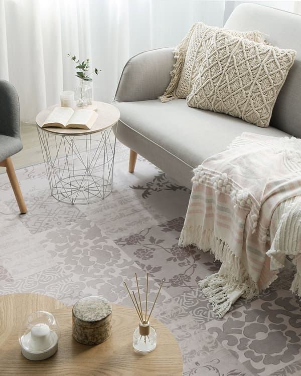 Flerfarvet tæppe 160x230 cm blomstermønster vintage romantisk moderne stil