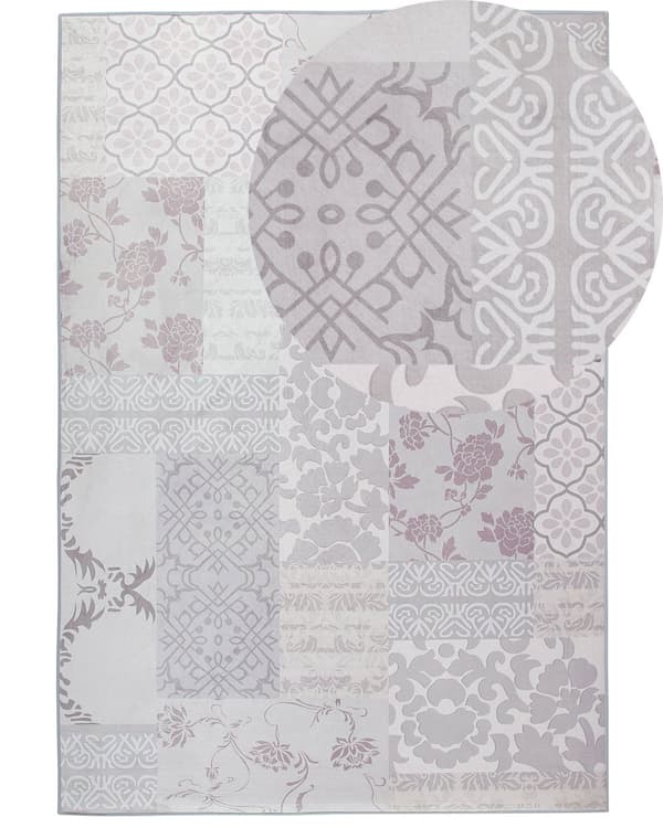 Flerfarvet tæppe 160x230 cm blomstermønster vintage romantisk moderne stil