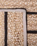 Miniatyrbild 5 av 6: Matta Svart och Beige Bomull Jute Randig 80 x 150 cm Rustik Boho