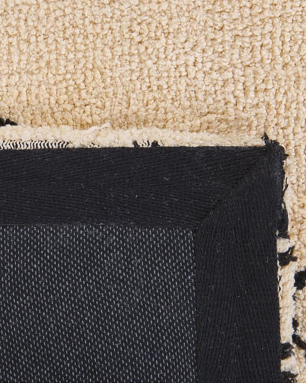 Område tæppe beige og sort polyester 200 x 200 cm geometrisk diamantmønster moderne design