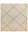 Miniatyrbillede 1 af 5: Område tæppe beige og sort polyester 200 x 200 cm geometrisk diamantmønster moderne design