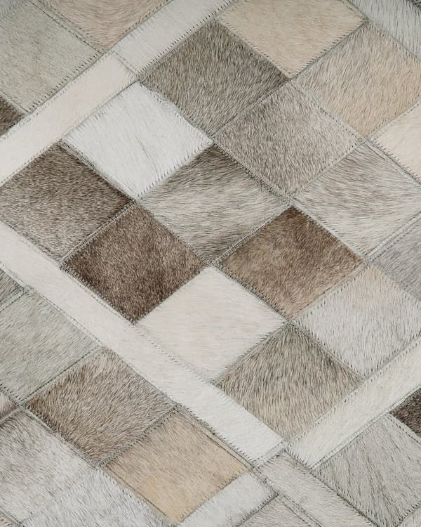 Flerfarvet Læder Tæppe 140 x 200 cm Patchwork Rustik Moderne Stil