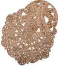 Miniatyrbillede 1 af 6: Gulvtæppe Beige Jute ø 120 cm Rund Rustik Løs Rug Blomstret Fladvævet Mønster Stue Indretning Entré Design Natur Inspireret