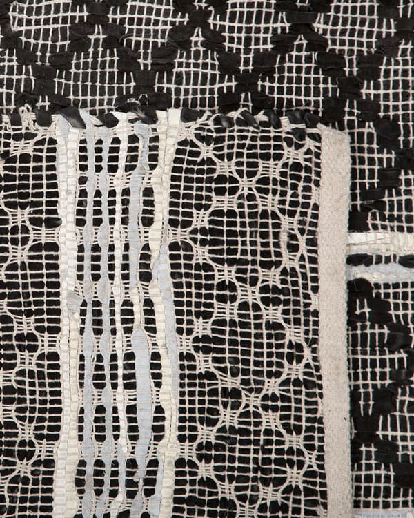 Gulvtæppe Beige Sort Læder og Bomuld 80 x 150 cm Dekorativ Moderne Fladvævet Håndlavet Tæppe til Soveværelse Stue Entré Boho Indretning