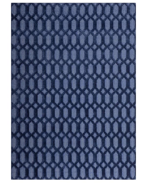 Matto laivastonsininen viskoosi 160 x 230 cm geometrinen kuvio käsintehty kudottu suorakulmio moderni tyyli