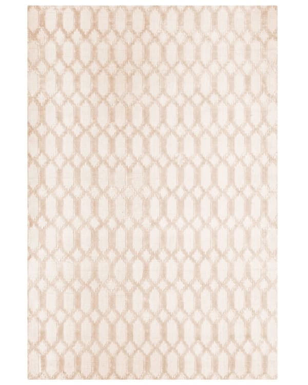 Matto beige viskoosi 140 x 200 cm geometrinen kuvio käsintehty kudottu suorakulmio moderni tyyli