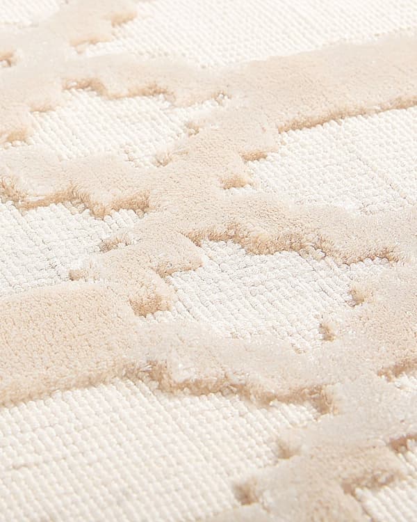 Matto beige viskoosi 140 x 200 cm geometrinen kuvio käsintehty kudottu suorakulmio moderni tyyli